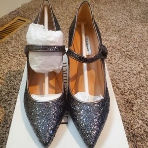 Brand New Glitter Suede Heels!